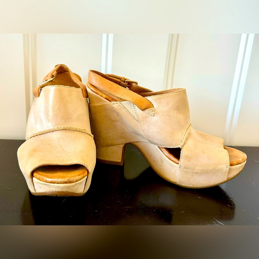 ANTHROPOLOGIE Naya platform sling back ivory sandal